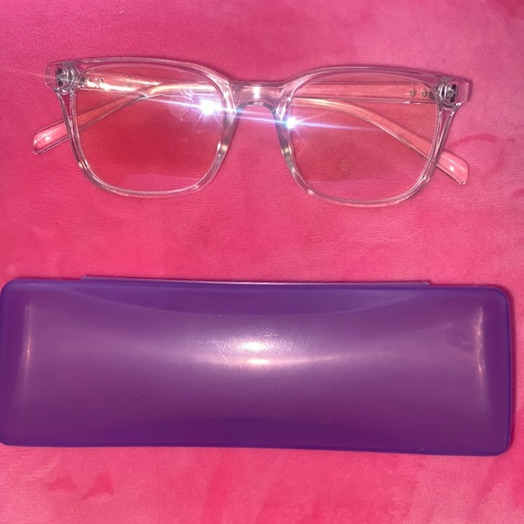 Clear Blue light glasses with purple case - Picture 1 of 3